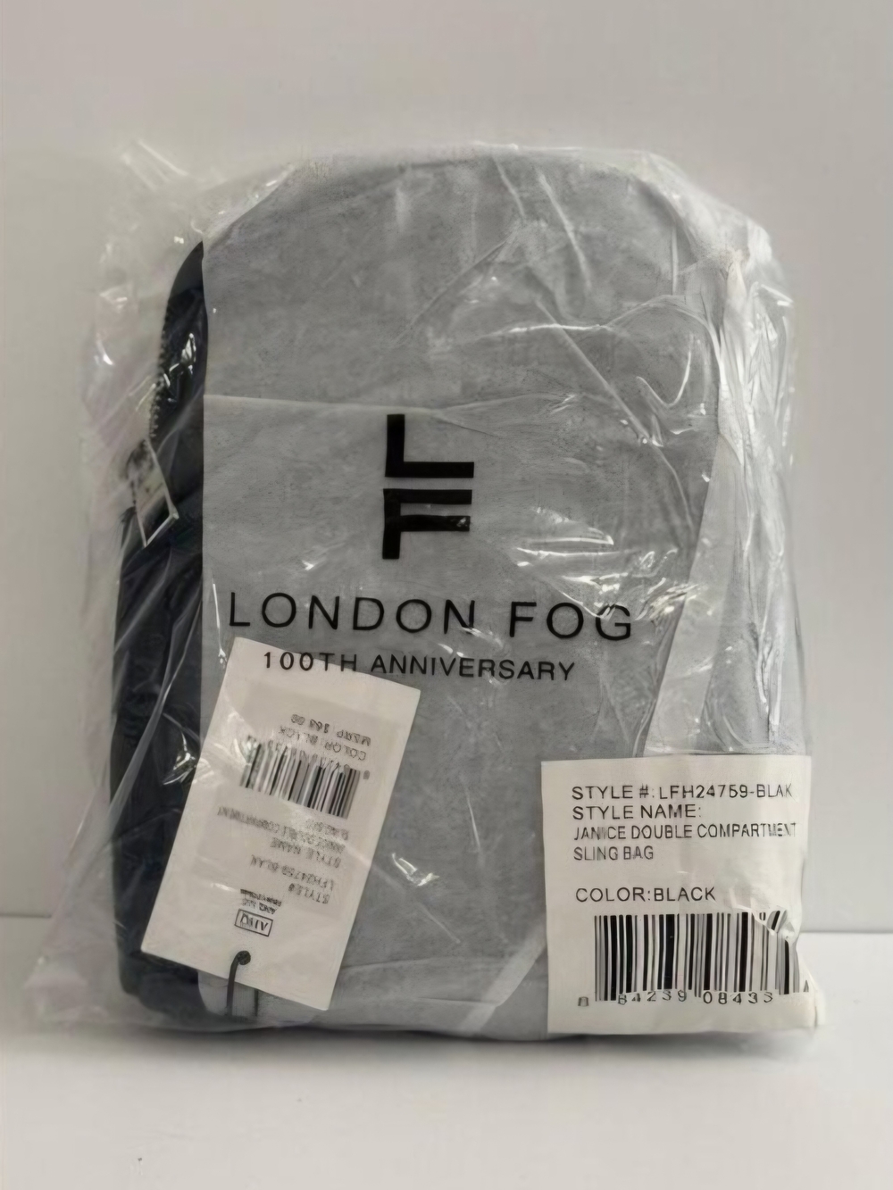 NWT London Fog Janice Sling Bag - Sleek Black! Unopened Factory Seal - Picture 5 of 6